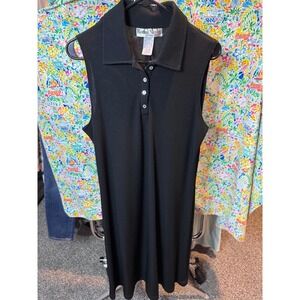163 Ronni Nicole by Ouida Womens Black Sleeveless Polo Midi Dress Size 12 10271